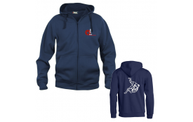 Sweat hoodie zippé bleu 02092